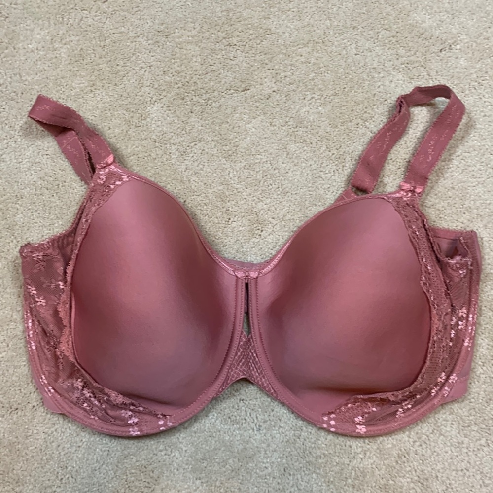 Elomi Rose Pink Underwire Lace Full-Coverage Bra 42K